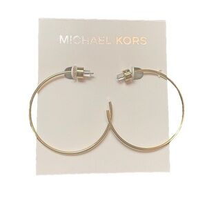 NWT Michael Kors 1.6" hoop earrings in gold-tone stainless steel